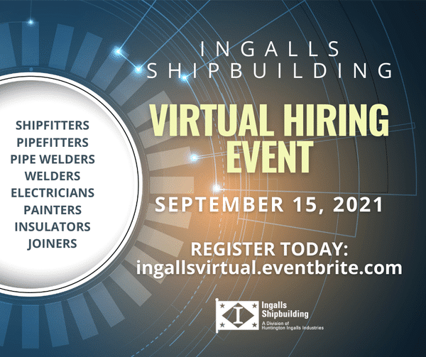 Get hired TODAY by Ingalls
