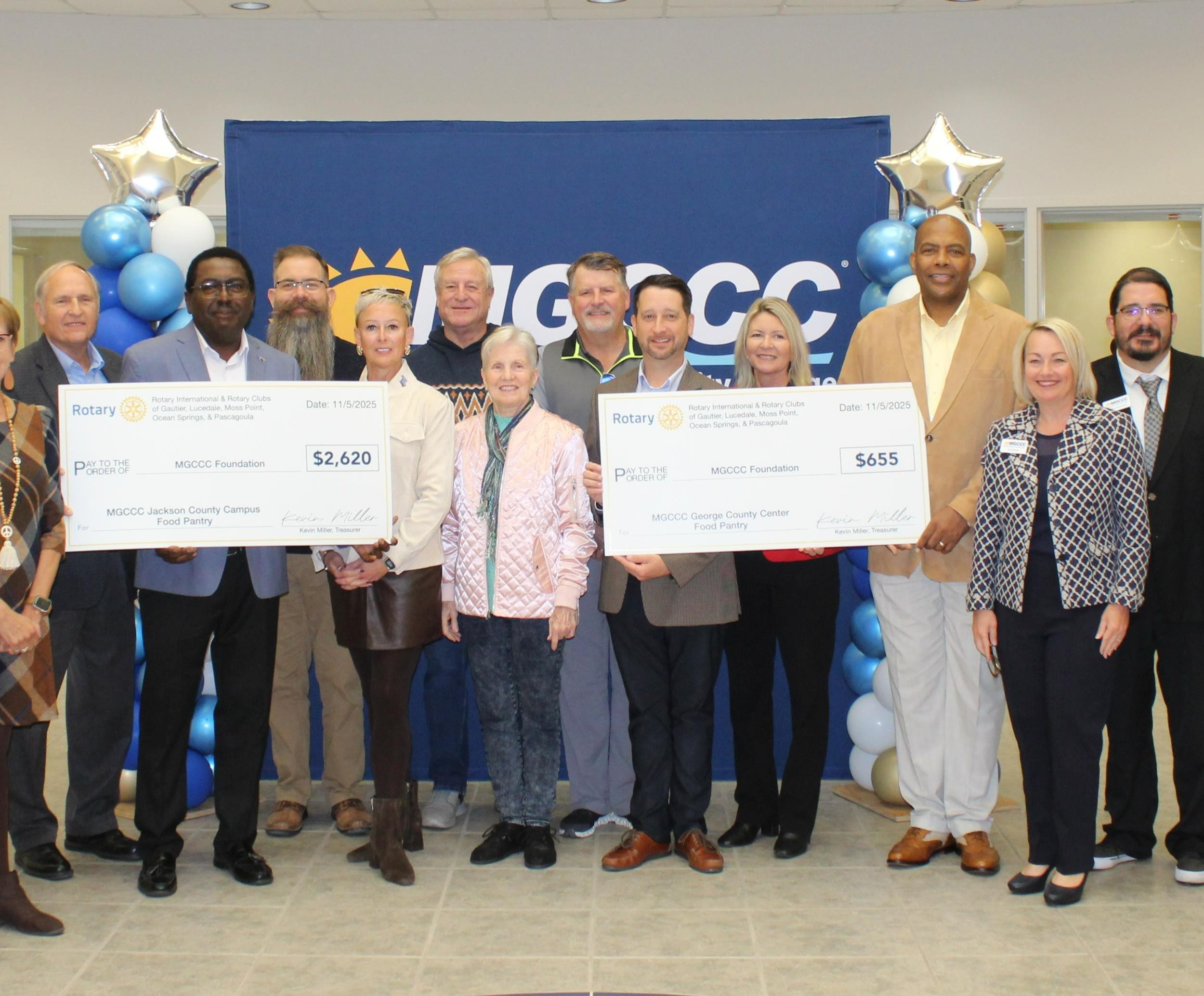 Rotary Clubs Present Grant to Support MGCCC Food Pantries
