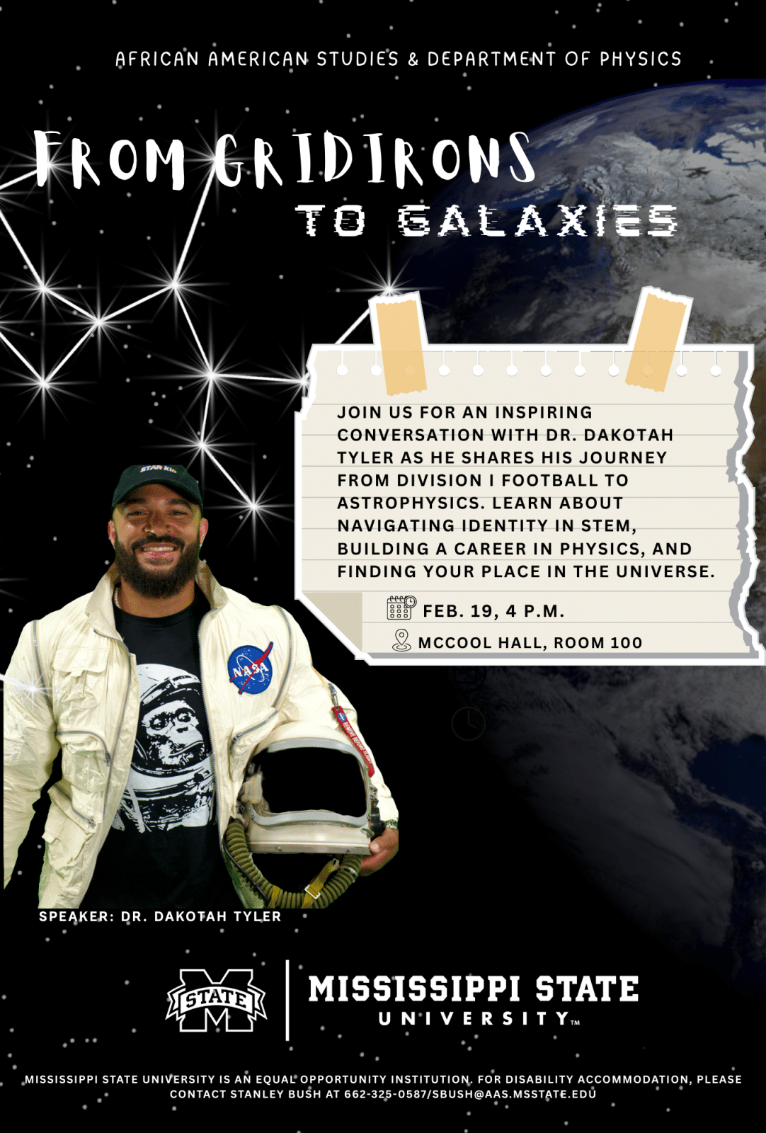Cosmic Kickoff: Former D1 Athlete Bridges Football, Physics for MSU Black History Month Program
