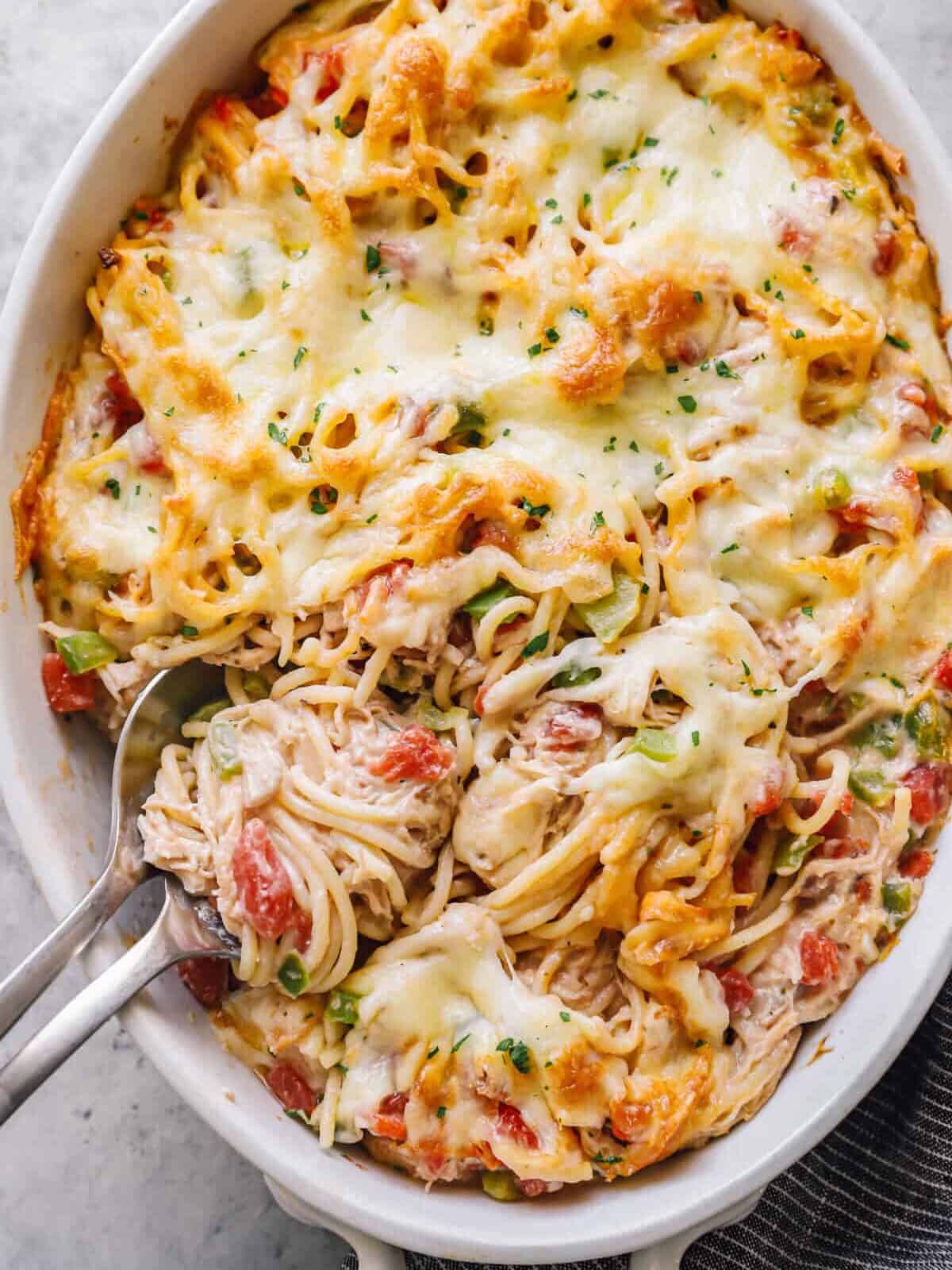 A Table Worth Staying For (Chicken Spaghetti at the Center)